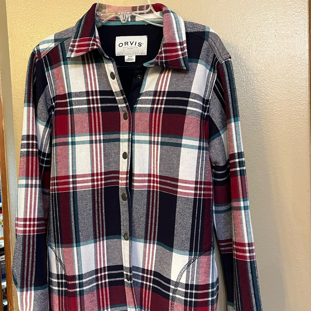 Orvis Red and Black Buttoned Relaxed Jacket
